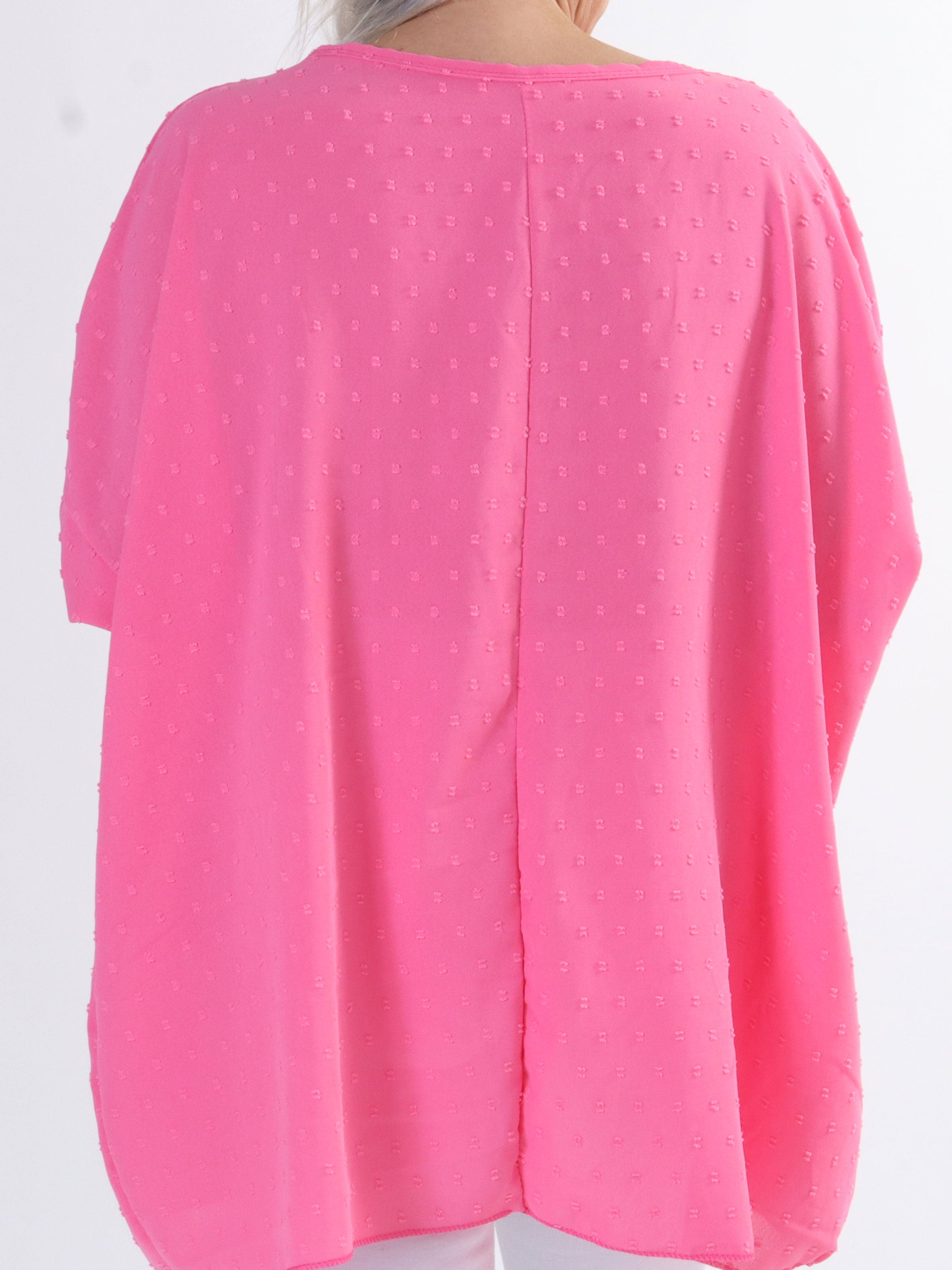 Mileah - Sød plus size bluse med prikket detaljer